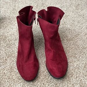 Comfortview Burgundy Ankle Boots